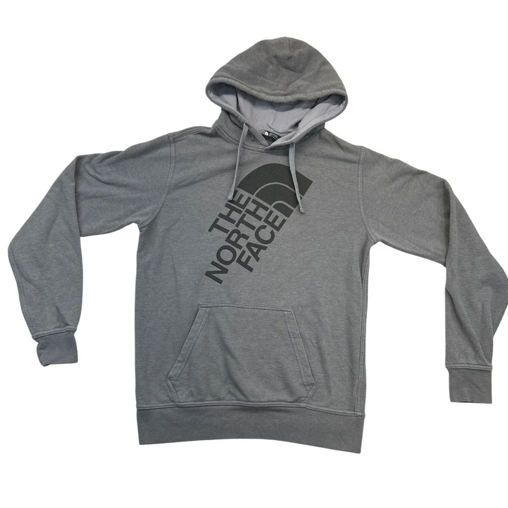 The North Face Hoodie Mens Small Grey Pullover Graphic Black‎ Logo